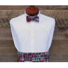 Red Madras Patchwork Plaid Cummerbund & Bow Tie